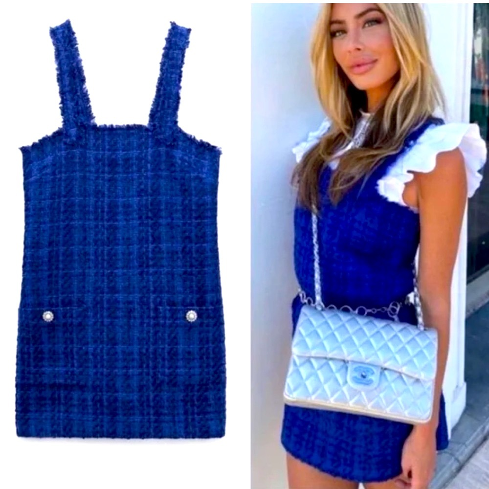 ZARA | BLOGGER FAV TEXTURED PINAFORE DRESS - Picture 3 of 14